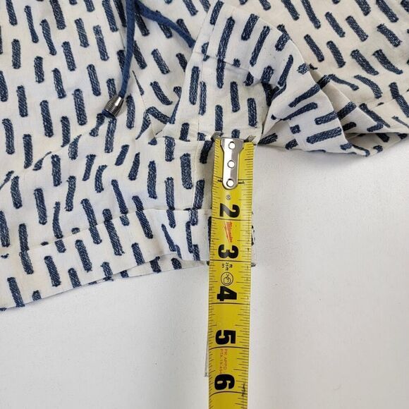 Anthropologie White Navy Panella Textured Shorts Pockets linen Blend Size S - Picture 9 of 13